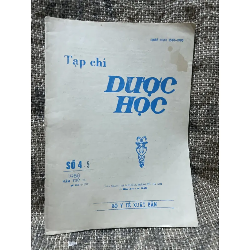 Tạp chí Dược học - khổ lớn số 4-5.1988 1009121