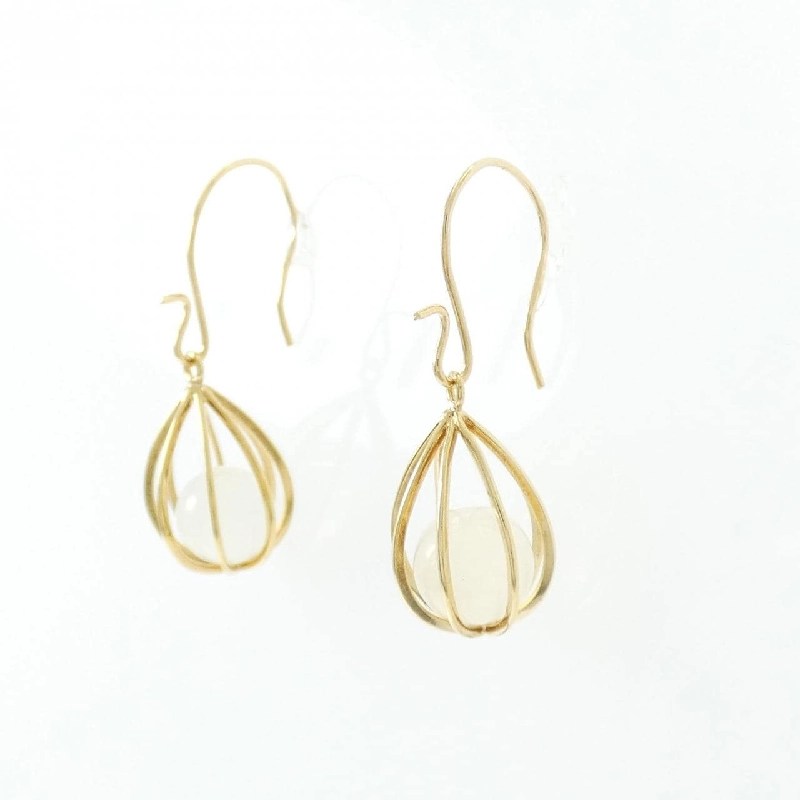 K18YG Bông tai Đá Mặt Trăng - Hàng hiệu Chính hãng 870409