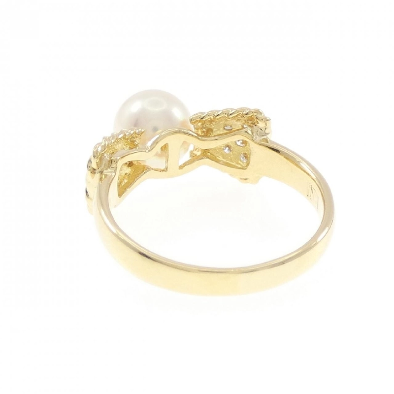 Nhẫn ngọc trai Akoya K18YG hình ruy băng 7.2mm 668831