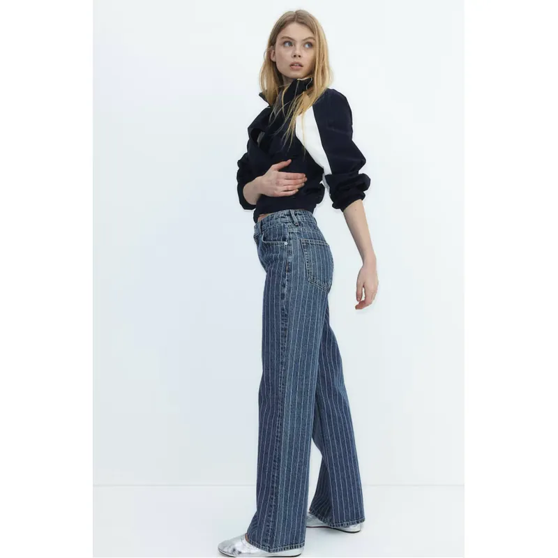 Quần jean suông lưng cao hiệu H&M - hàng Auth 713335