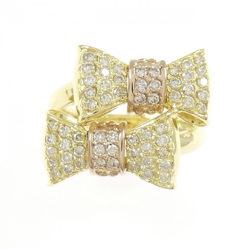 Nhẫn kim cương hình ruy băng K18YG/K18PG 0.50CT - Hàng hiệu Authentic 853635