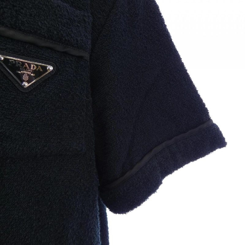 Áo sơ mi bowling cotton terry logo tam giác PRADA SC559 S212 1ZR3 S/S - Hàng hiệu Authentic 894833