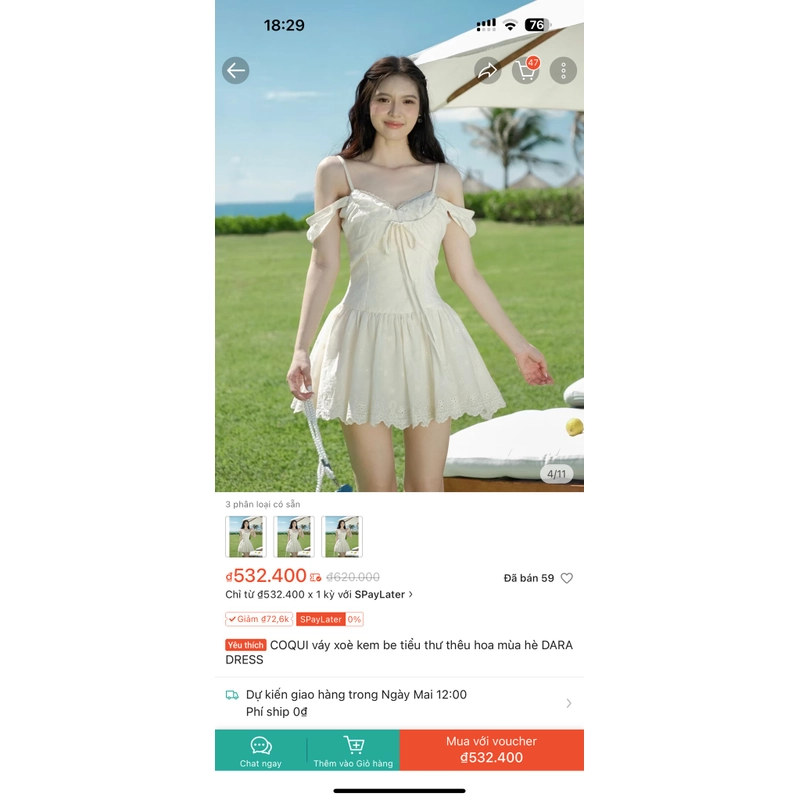 Váy COQUI dáng ngắn size M 503053