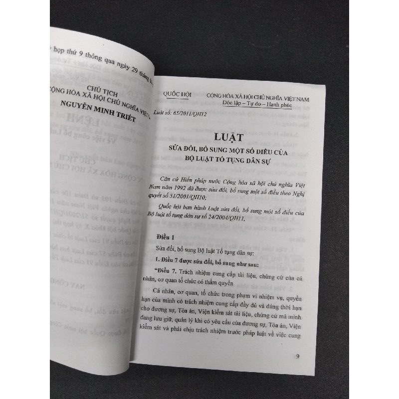 Bộ luật tố tụng dân sự mới 90% đã sửa đổi bỗ sung 2011 HCM2606 GIÁO TRÌNH, CHUYÊN MÔN 915743
