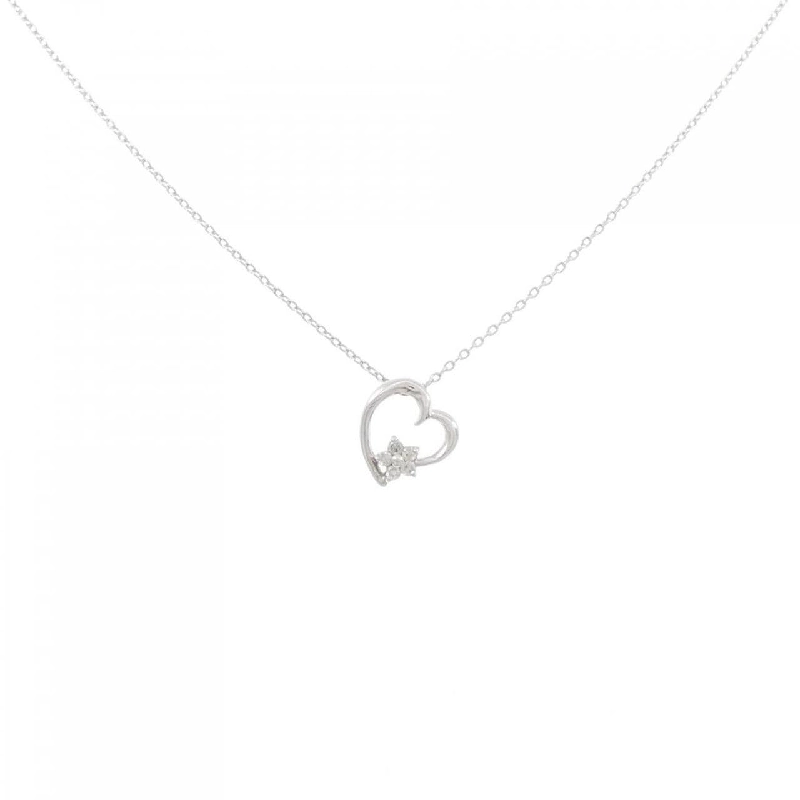 K10WG Mặt dây chuyền kim cương hình trái tim × hoa 0.05CT - Hàng hiệu Chính hãng 860975