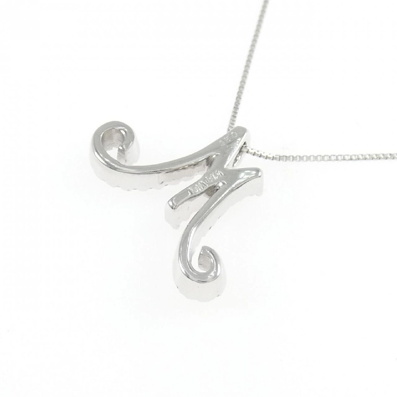 K18WG Chữ cái M Dây chuyền kim cương 0.26CT - Hàng hiệu Chính hãng 857132