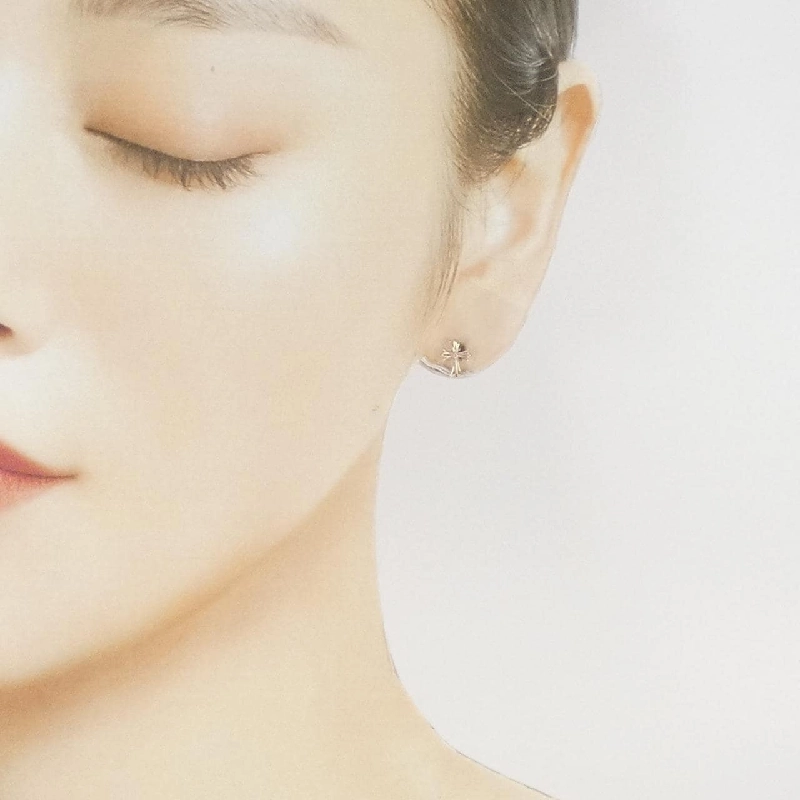 K18PG Bông tai hình chữ thập - Hàng hiệu Chính hãng 863865