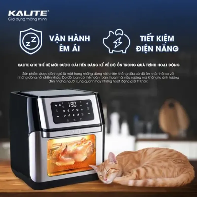 🍟 Nồi chiên không dầu KALITE Q10 – 10L, trục xiên quay, nhiều phụ kiện 714908