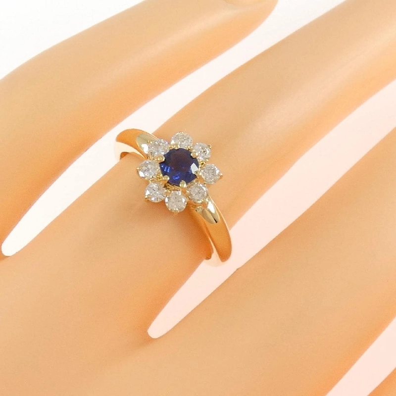 Nhẫn Sapphire K18YG Hoa 668048