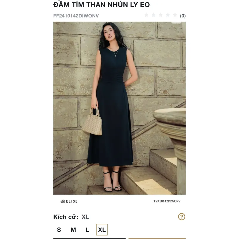 Đầm Elise size XL, màu tím than  991486