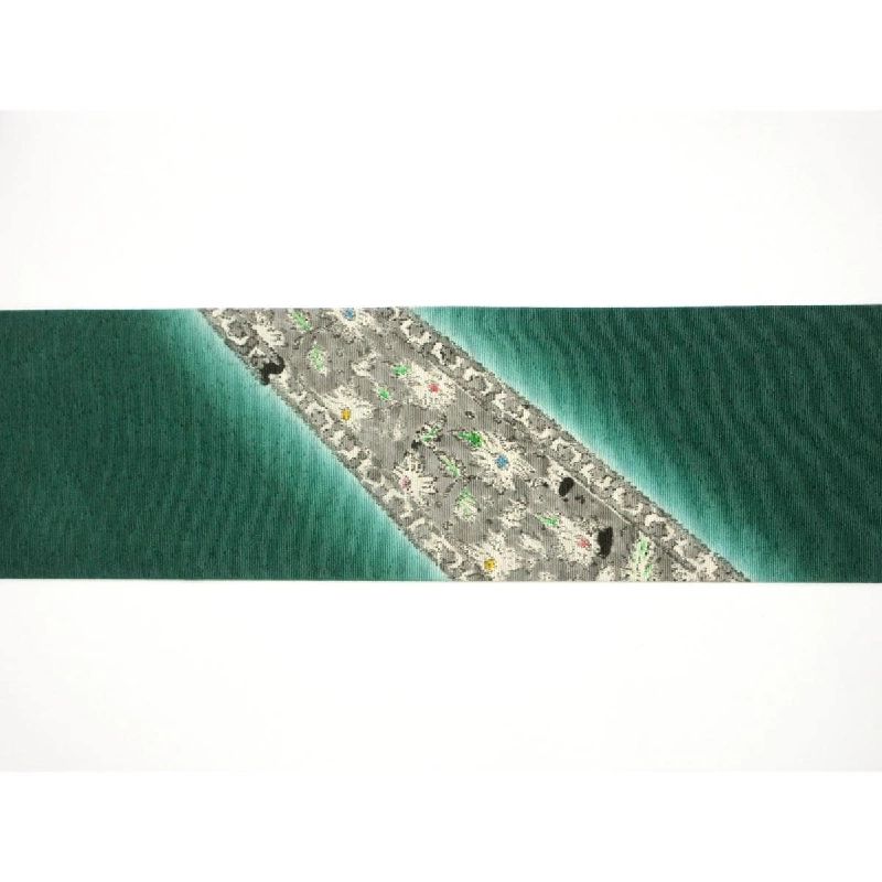 Dải obi Nagoya Kawabata Yoshio - Vải in gỗ Ấn Độ cổ đại - Hàng hiệu Authentic 880038