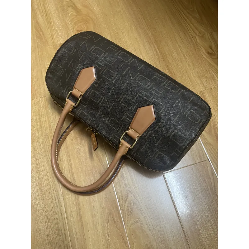 Túi nữ phom trống 30*17*8 da thật & canvas 2hand 1017582