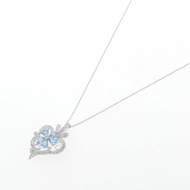 K18WG Hoa Xanh Topaz Dây Chuyền 0.80CT - Hàng hiệu Chính hãng 863017
