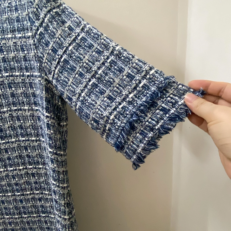 Váy vải tweed hàng xuất dư cắt mác size L 465601