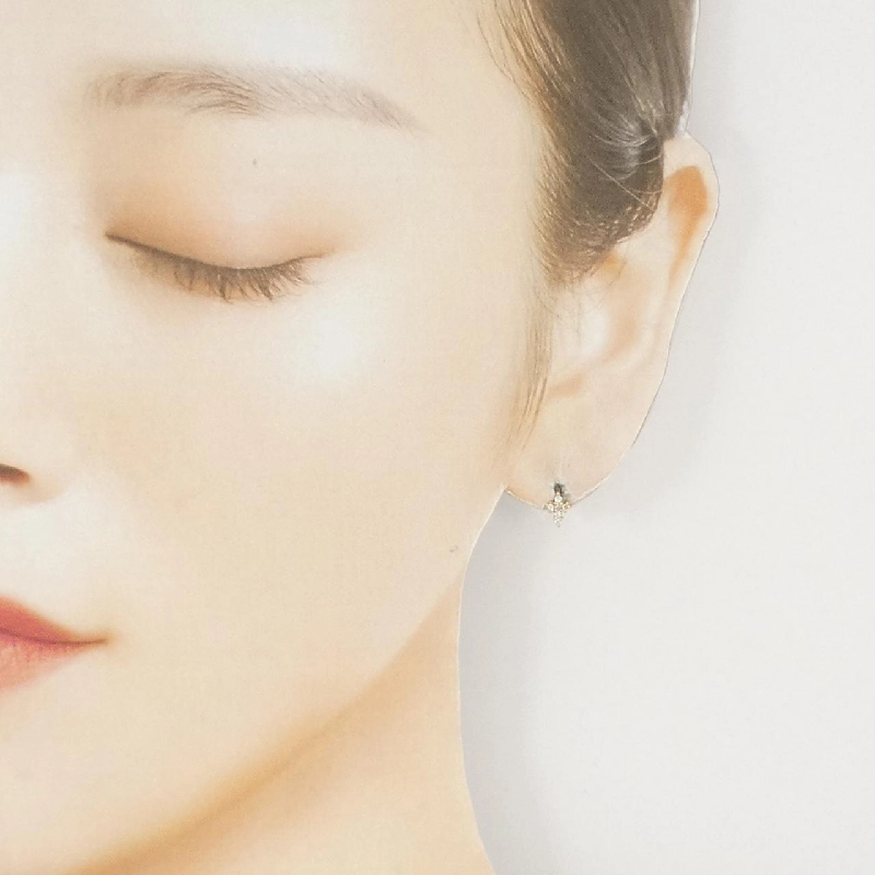 K18YG Bông tai kim cương chéo 0.10CT - Hàng hiệu Chính hãng 865125