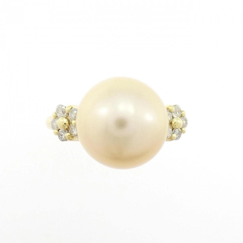 Nhẫn hoa ngọc trai trắng K18YG 10.4mm - Hàng hiệu Authentic 845864