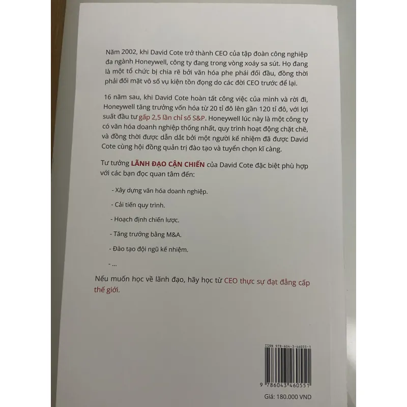 Lãnh Đạo Cận Chiến (mới 100%) David Cote 732325