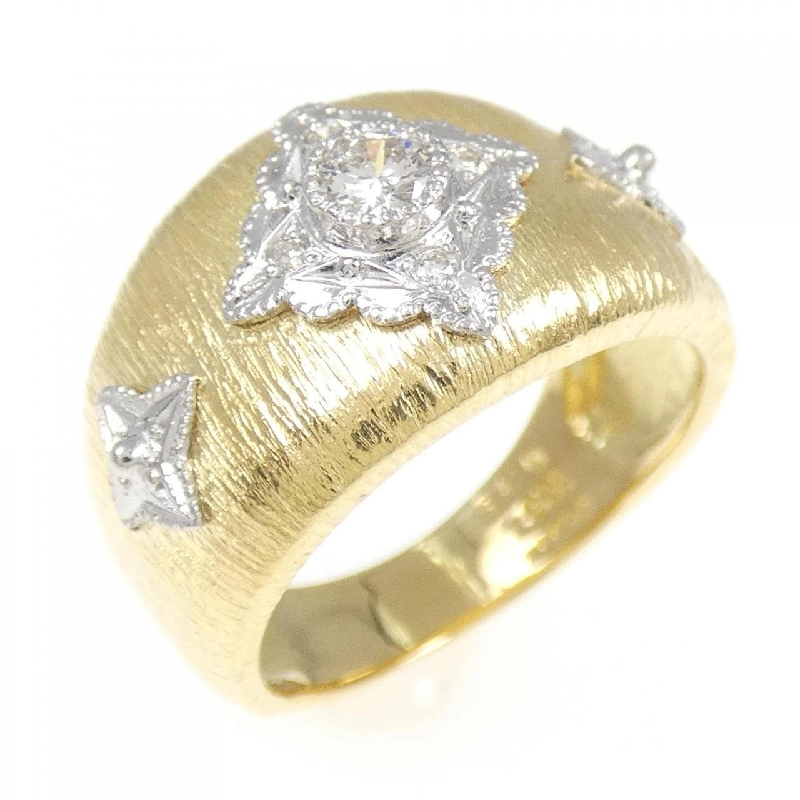 Nhẫn kim cương K18YG/PT 0.13CT 672471