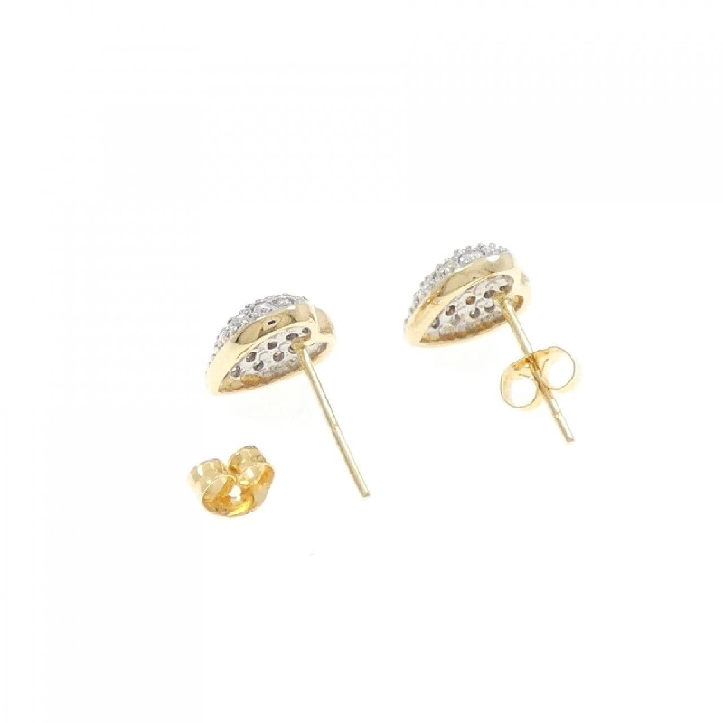 K18YG/K18WG Pave Heart Diamond Earrings - Hàng hiệu Authentic 865332