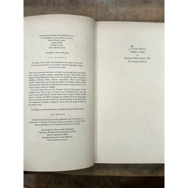 Galileo's Daughter: A Historical Memoir of Science, Faith and Love - Dava Sobel 737220