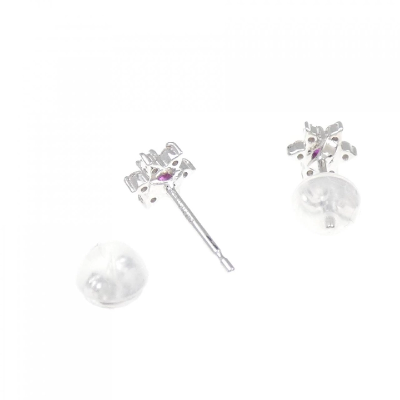 K18WG Bông tai Ruby 0.15CT - Hàng hiệu Chính hãng 871995