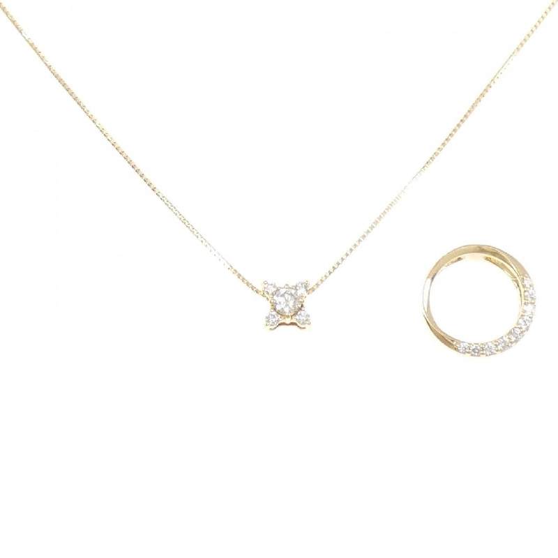 K18YG 2WAY Dây chuyền kim cương 0.142CT - Hàng hiệu Chính hãng 857896