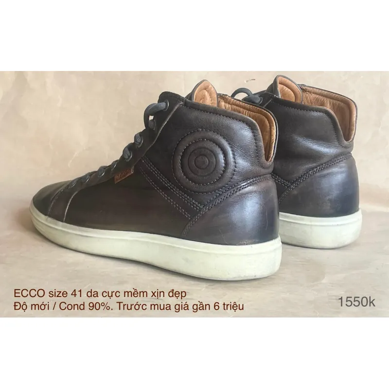 Giầy boots lửng hiệu ECCO size 41 da cực mềm 655573