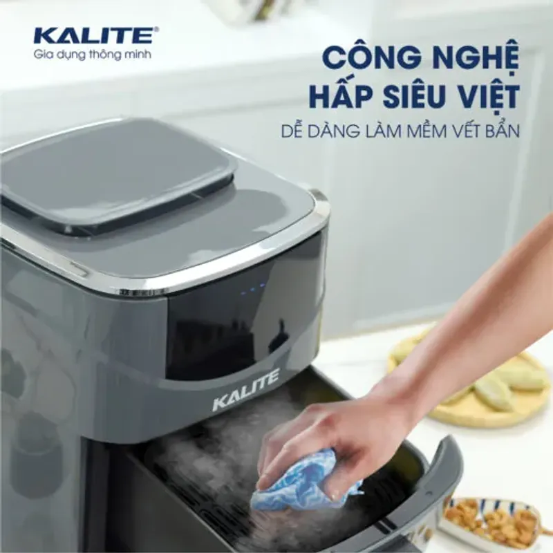 Nồi chiên hơi nước KALITE STEAM 7 chiên hấp 2 trong 1, dung tích 7 lít 585120