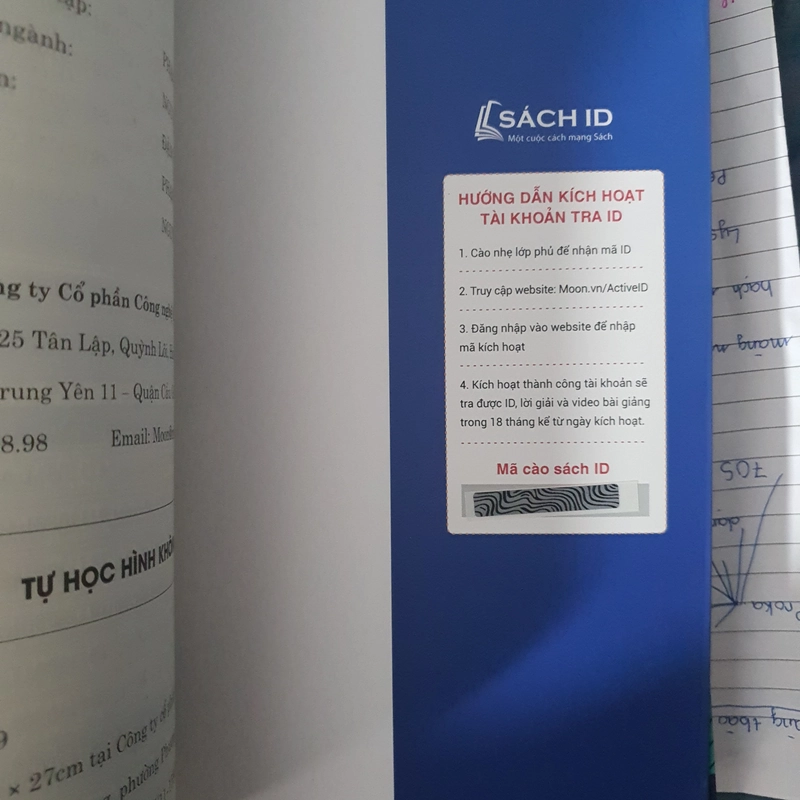 Sách Toán tự học Hình Không Gian chưa cào mã sách ID học trên moon còn nguyên 100% 353526