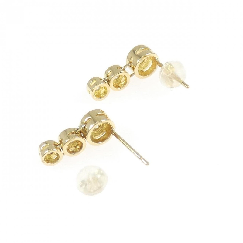 K18YG Bông tai kim cương ba viên - Hàng hiệu Chính hãng 865828