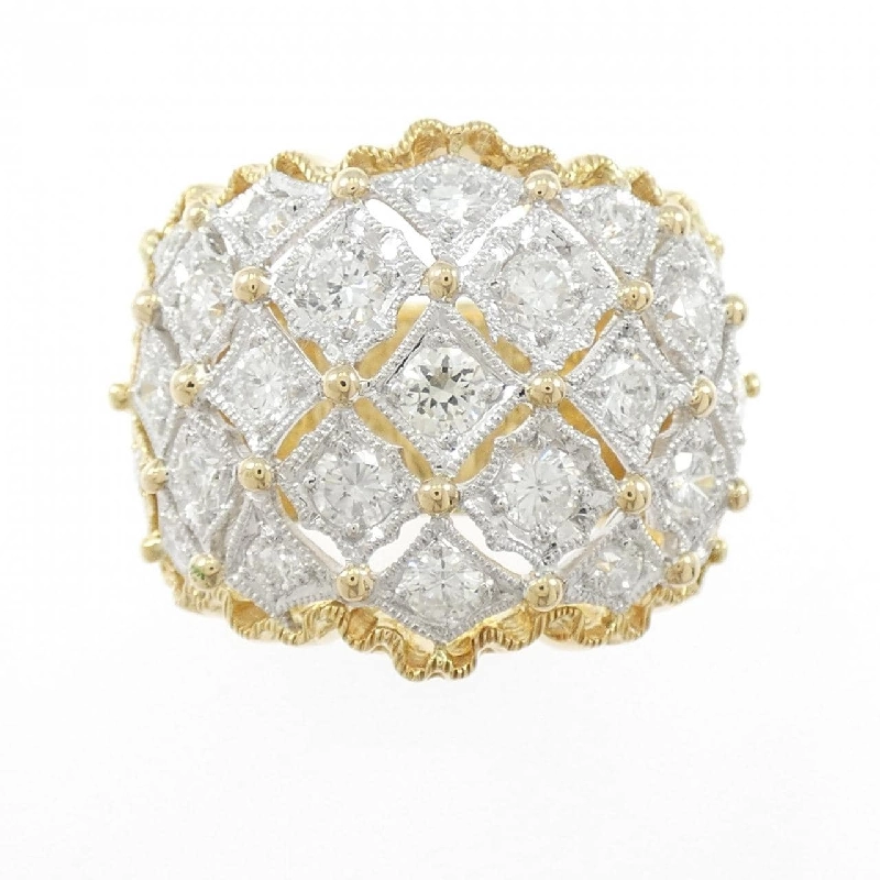 Nhẫn kim cương K18YG/PT900 - Hàng hiệu Authentic 853030