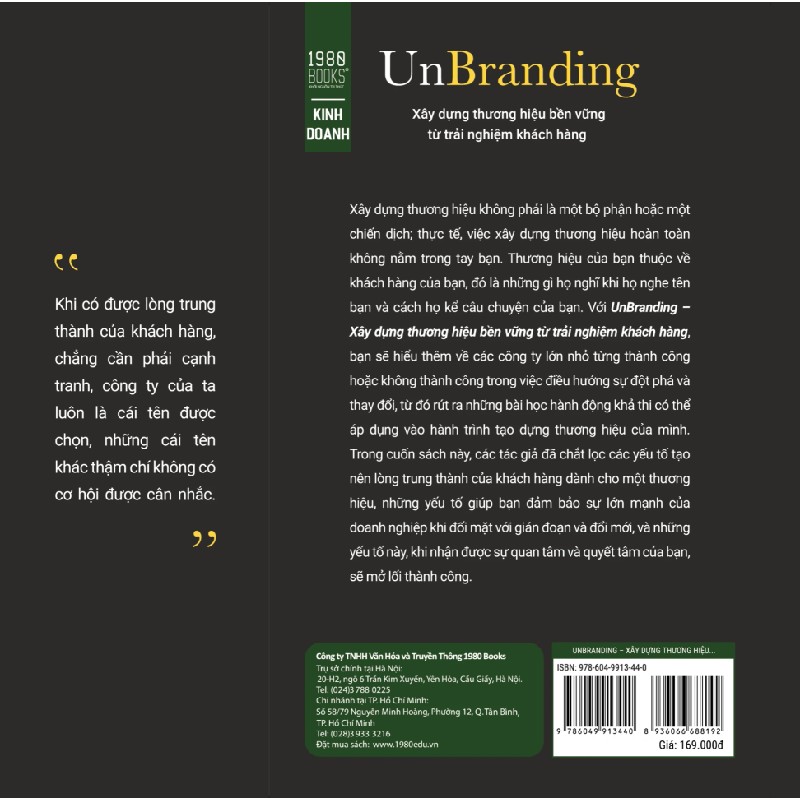 Unbranding - Xây Dựng Thương Hiệu Bền Vững Từ Trải Nghiệm Khách Hàng - Scott Stratten, Alison Stratten 194602