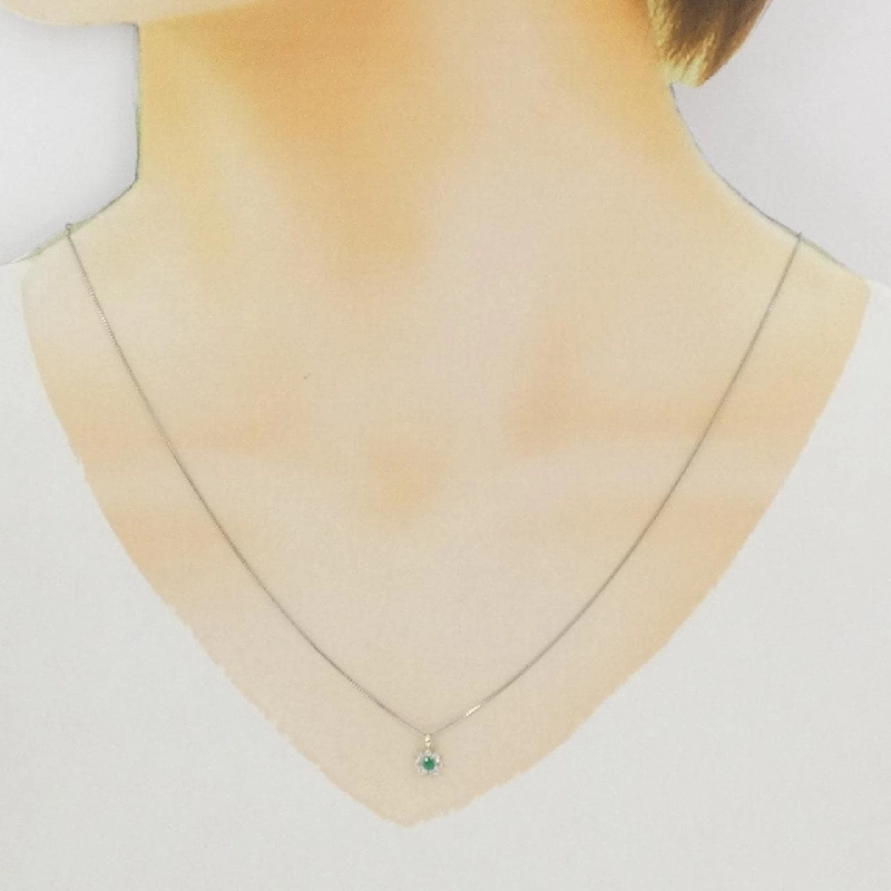 Dây chuyền ngọc lục bảo PT900/PT850 0.10CT - Hàng hiệu Authentic 858621