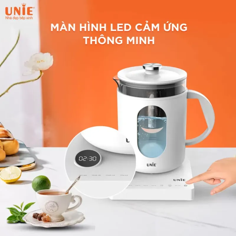 Ấm siêu tốc cao cấp 6 chức năng UNIE UEK1782W – Hẹn giờ, tùy chỉnh nhiệt độ nước 928932