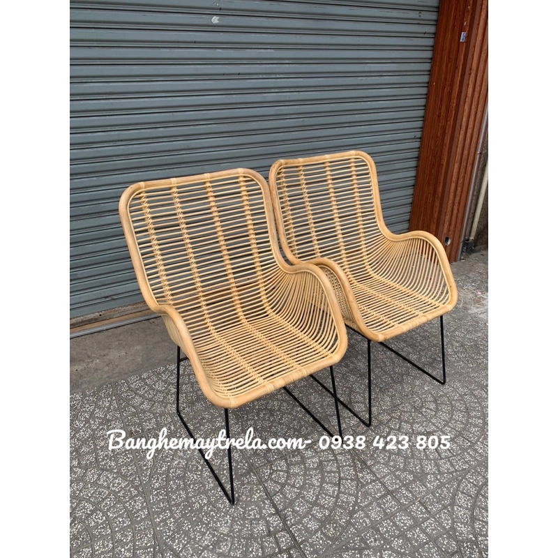 Bàn ghế mây chân sắt uống trà 454921