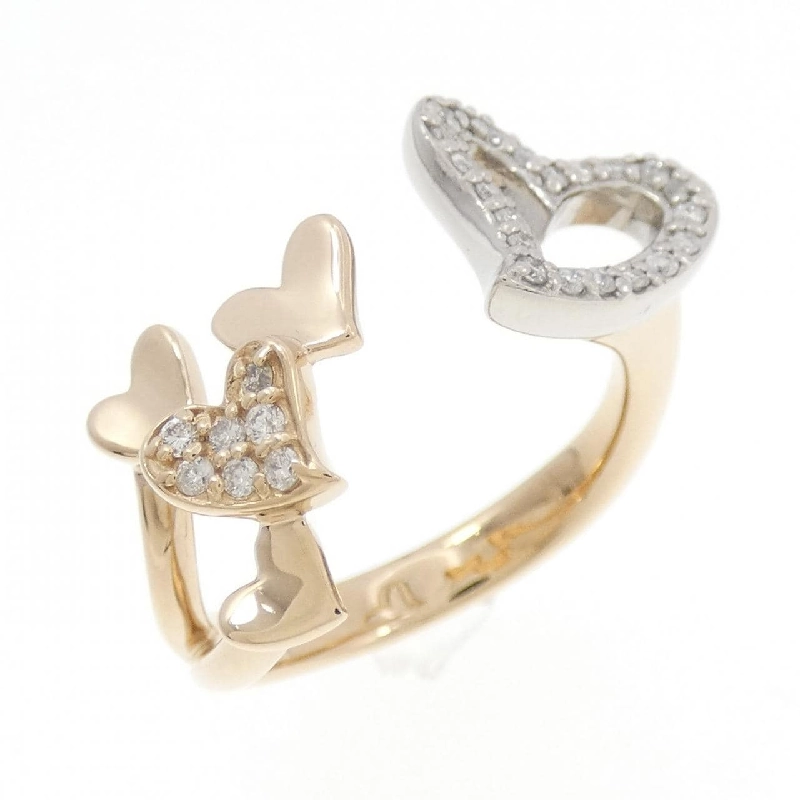 Nhẫn kim cương hình trái tim K18PG/K18WG 0.17CT - Hàng hiệu chính hãng 851006