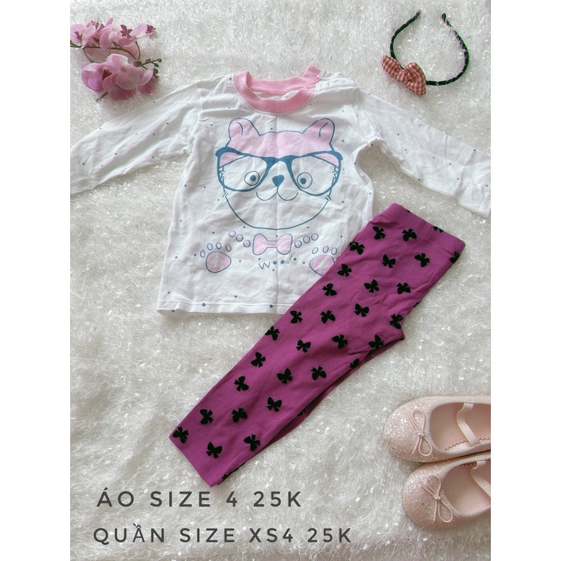 (Chỉ quần) quần thun cotton hình tim cho bé gái 137211