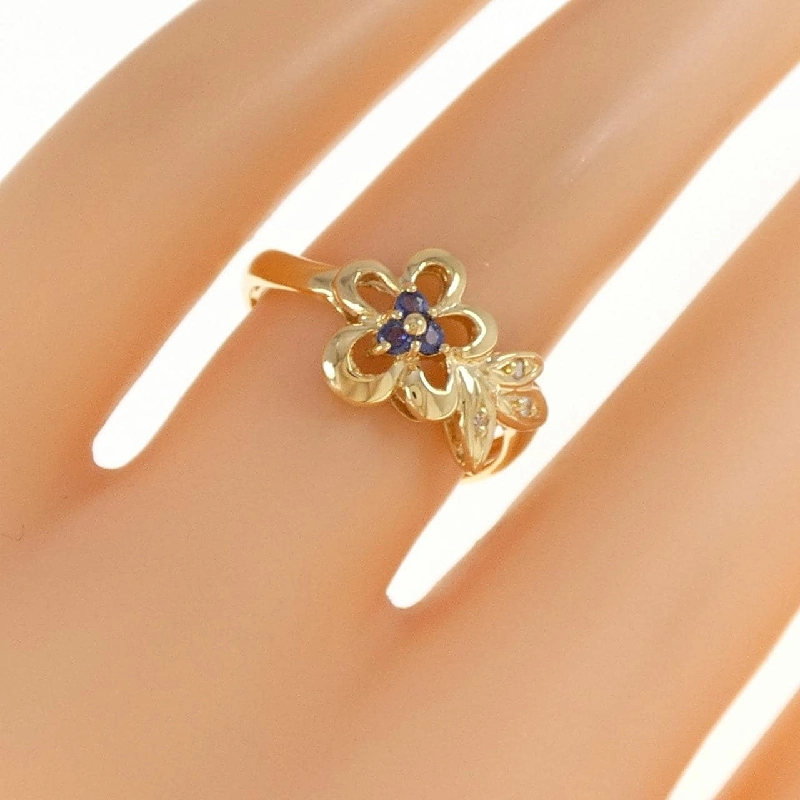 Nhẫn Sapphire K18YG hoa 671505