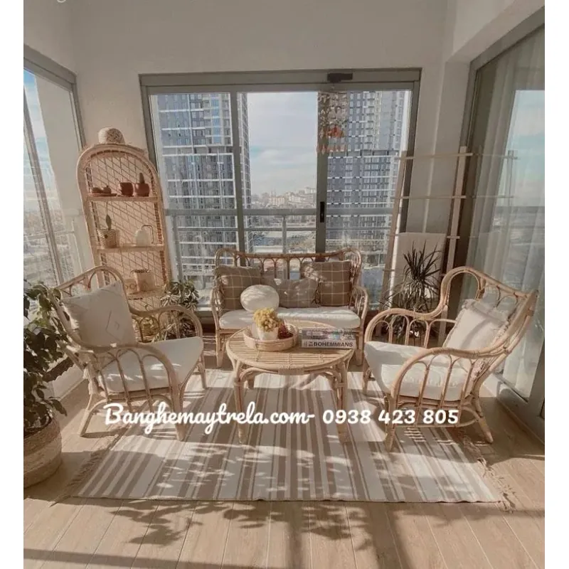 Bàn ghế mây phòng khách hiện đại 779406