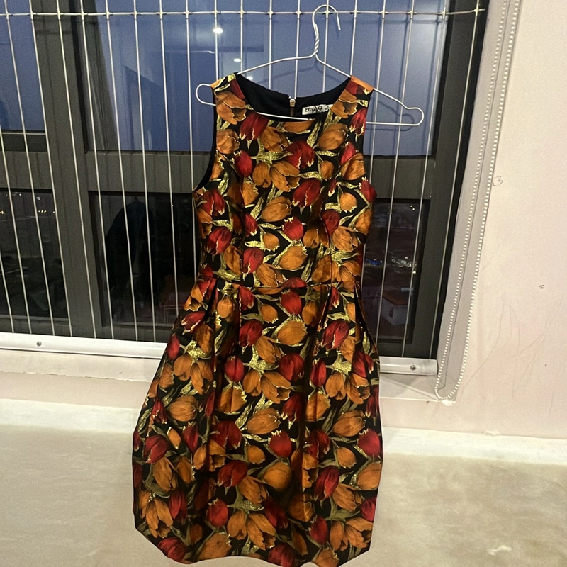 Đầm dự tiệc - eliza j - size M - hoa tulip - like new 309213