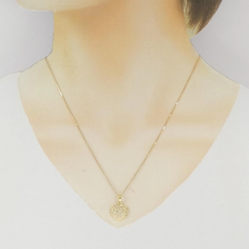 Dây chuyền kim cương Pavé hình trái tim 750YG/K18YG 0.50CT - Hàng hiệu Authentic 865162