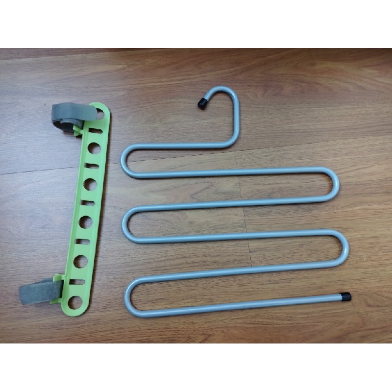 Móc treo quần ikea (kim loại) và thanh treo móc quần áo (nhựa), đã qua sử dụng, còn tốt 6423