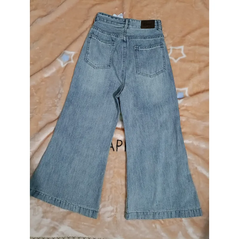 Quần jeans nữ ống loe rộng dành cho nấm lùn 1009506