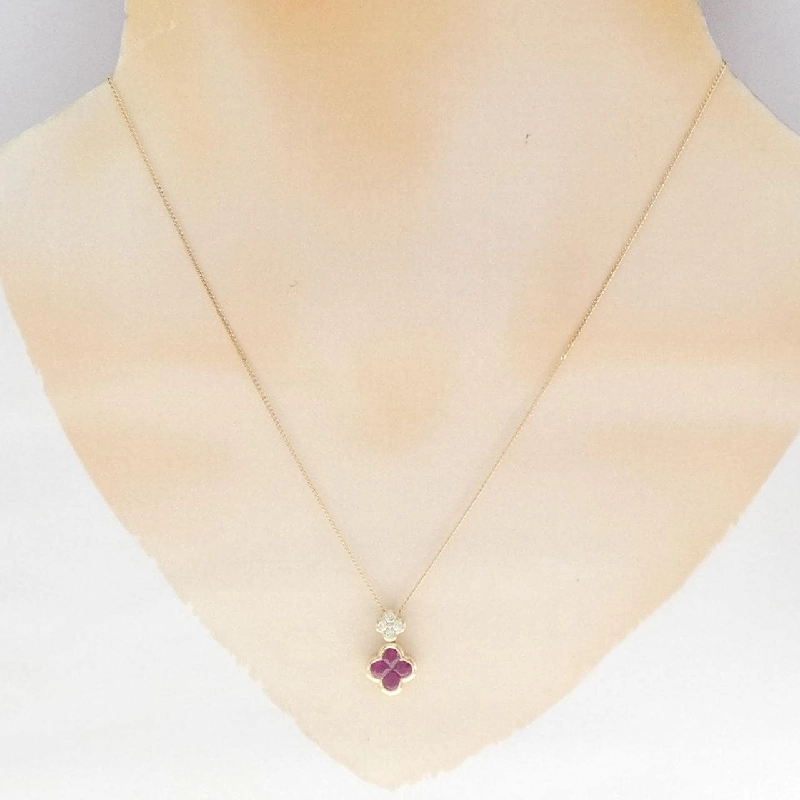 Dây chuyền ruby hoa K18YG 0.71CT - Hàng hiệu chính hãng 856032