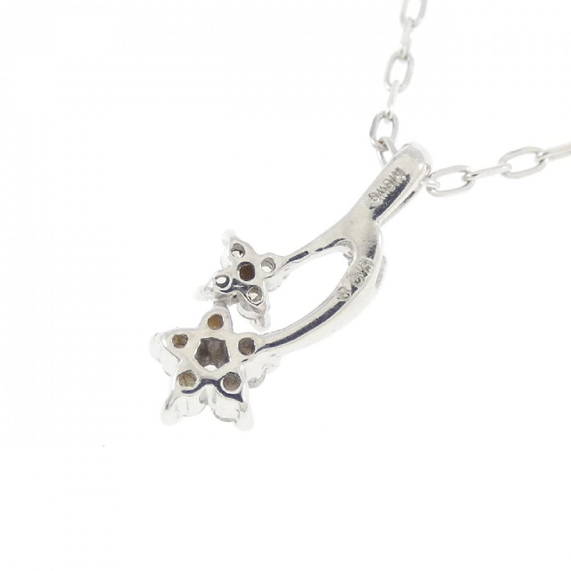 K18WG Hoa Kim Cương Dây Chuyền 0.08CT - Hàng hiệu Chính hãng 866035