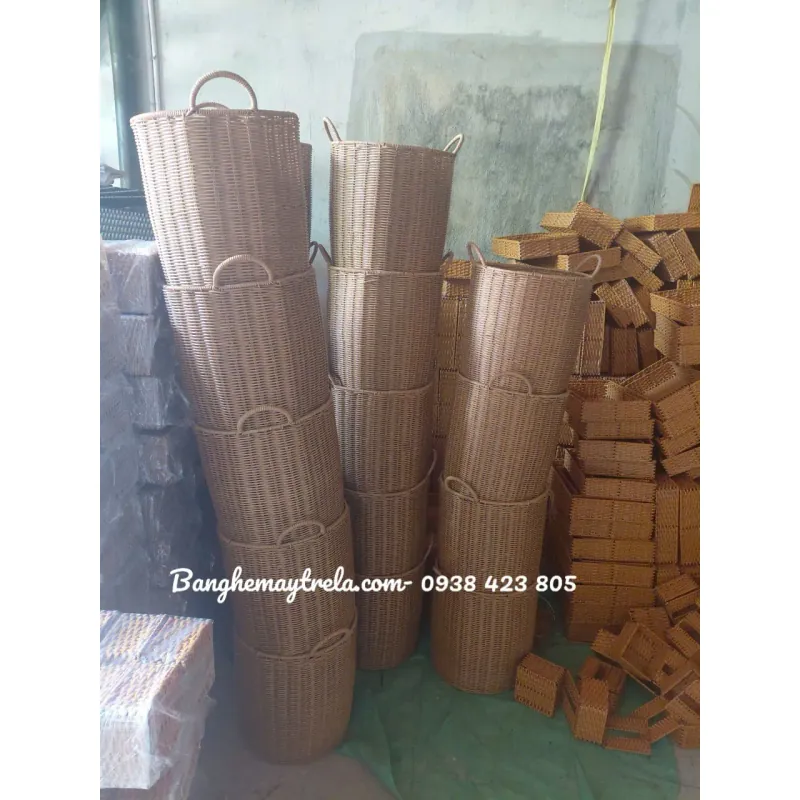 Giỏ mây nhựa tròn đựng đồ 706690