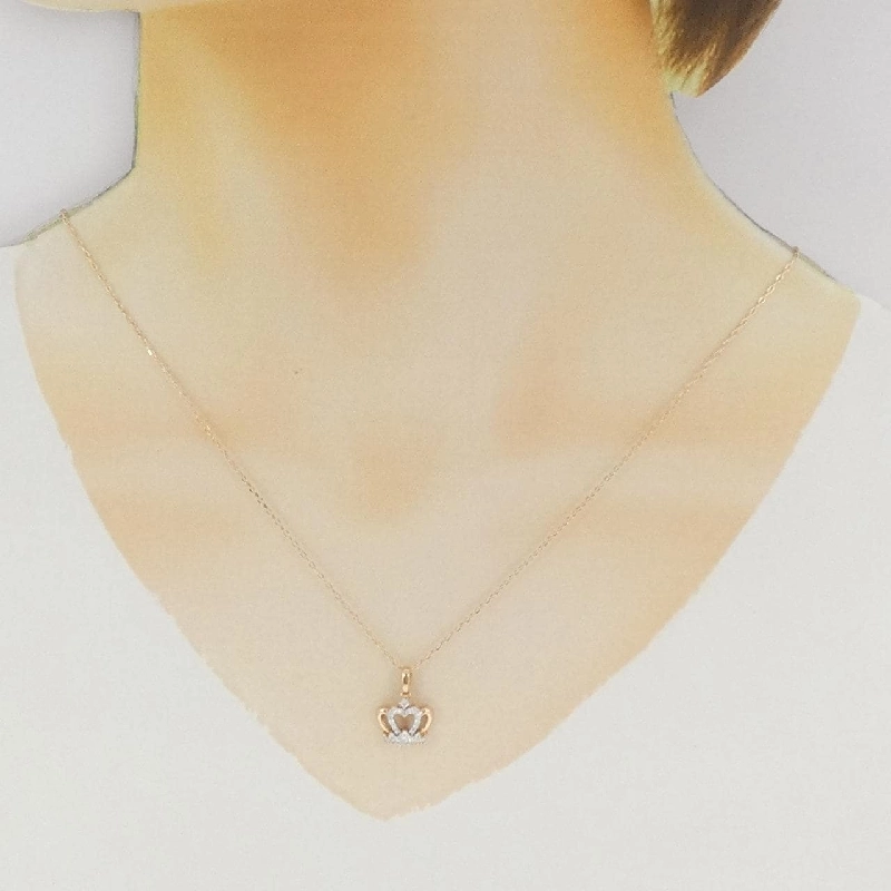 750PG/750WG/K18PG Vương miện Dây chuyền Kim cương 0.12CT - Hàng hiệu Chính hãng 863562