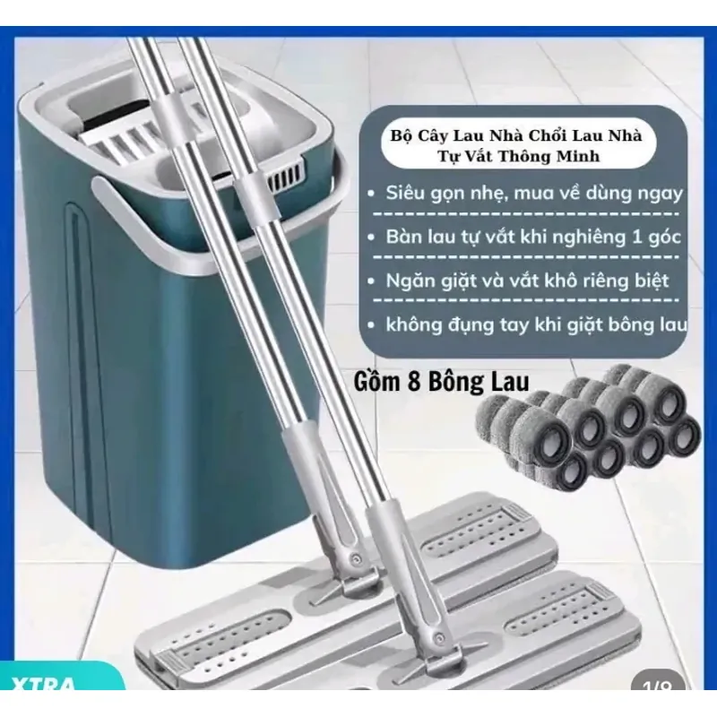 Bộ chổi lau nhà tự vắt thông minh 731730