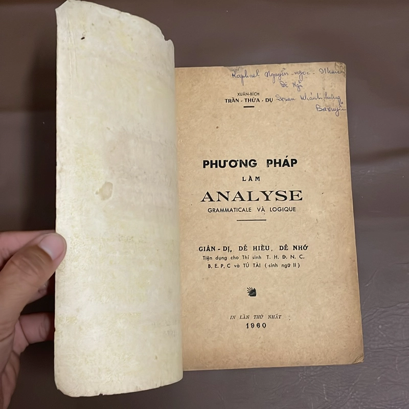 [Sách Xưa] - II Sách Học Tiếng Pháp: Phương Pháp Làm Analyse - Trần Thừa Dụ - 1960 522051