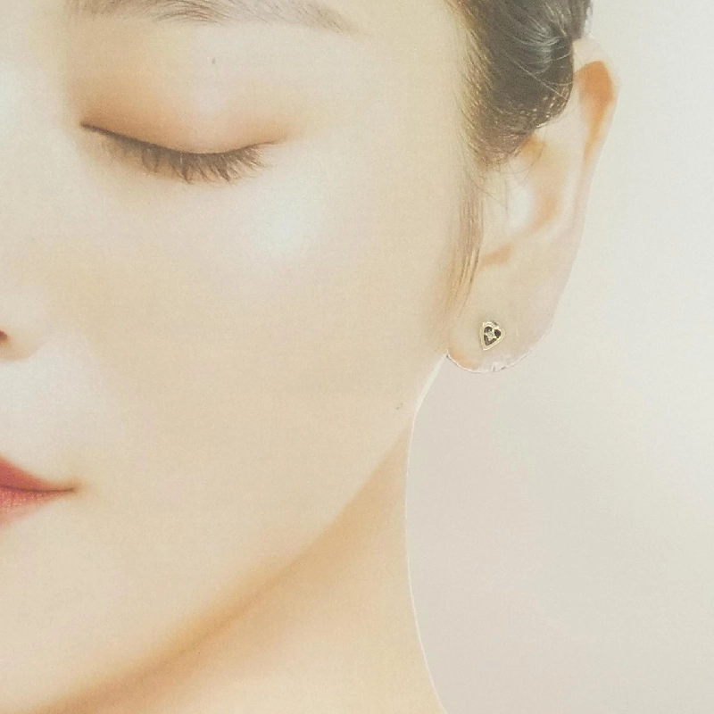 K10YG/K14YG Bông tai hình trái tim kim cương 0.02CT - Hàng hiệu Chính hãng 868308